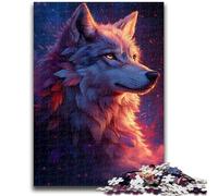 Puzzle 1000 pièces pour Adolescents Loup au Coucher du Soleil Jouets éducatifs et éducatifs Jeux familiaux Renforcer l'amour Entre Couples 26x38cm