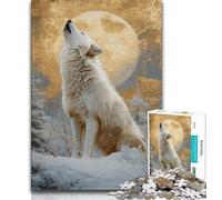 Puzzle 1000 pièces pour Adolescents Loup Blanc Hurlant, défi d'intelligence cérébrale, Jouets addictifs, Cadeau d'anniversaire, décoration Murale 75x50cm