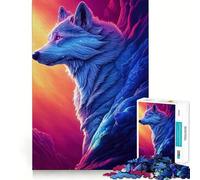 Puzzle 1000 pièces pour Adolescents Loup Céleste,découpe Premium,Jeu Amusant et divertissant,Facile à Jouer,décoration de Noël (50x75cm)