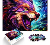 Puzzle 1000 pièces pour Adolescents Loup coloré Aidez Le Cerveau à exercer des Jouets addictifs pour cultiver la Patience Idées Cadeaux 38x26cm