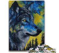 Puzzle 1000 pièces pour Adolescents Loup dans la forêt 1000 pièces pour Adolescents, Relax Games est Un pour Toute la Famille (50x75cm)