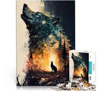 Puzzle 1000 pièces pour Adolescents Loup Incroyable Jeux éducatifs Décoration d'intérieur Convient pour la décoration de Bureau 50x70cm