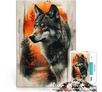 Puzzle 1000 pièces pour Adolescents Loup majestueux Jouet éducatif d'apprentissage Activités Amusantes à la Maison, Cadeaux d'anniversaire, Cadeaux de Voyage, 38x26cm