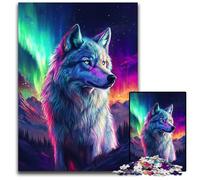 Puzzle 1000 pièces pour Adolescents Loup majestueux Puzzles en Carton pour 14 Ans et Plus Décoration d'intérieur Cadeau d'œuvres d'art 26X38CM