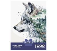 Puzzle 1000 pièces pour adolescents Loup Nature Puzzle pour adultes Jeux de relaxation Décoration de la maison Jeu éducatif 52 x 38 cm/1000 pièces