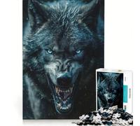 Puzzle 1000 pièces pour Adolescents Loup Noir Sauvage Jeux éducatifs Course de Vitesse Manuelle Collection d'artistes Beaux-Arts 38x52cm