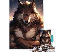 Puzzle 1000 pièces pour Adolescents Loup Puissant et anthropomorphe Jeu de réflexion Stimulant et éducatif pour la décoration intérieure (Dimensions 50x75cm)