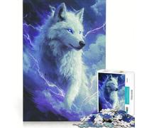 Puzzle 1000 pièces pour Adolescents Loup Tonnerre Jeux relaxants Course de Vitesse Manuelle pour Anniversaire Noël 38x26cm