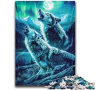 Puzzle 1000 pièces pour Adolescents Loups hurlants sur la Montagne, Jeux éducatifs, décoration d'intérieur, idéal pour la décoration de Bureau (38x26cm)