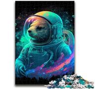 Puzzle 1000 pièces pour Adolescents Loutre Astronaute, Jeu éducatif, défi, Jouet, à Offrir en Cadeau à Toute la Famille, 50x75cm