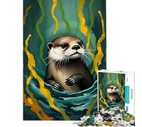 Puzzle 1000 pièces pour Adolescents Loutre dans Les algues Jeux relaxants Jouet addictif pour cultiver la Patience pour Les Amateurs de Jeux Découpe de précision (Dimensions 75x50cm)
