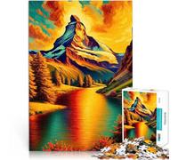 Puzzle 1000 pièces pour Adolescents Lueur dorée du Cervin Compétition de Vitesse Manuelle Cadeau d'œuvre d'art 75x50cm