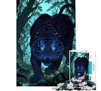 Puzzle 1000 pièces pour Adolescents Luminous Stalker︰ Le Royaume éthéré du Tigre Difficile et Stimulant Décoration intérieure Jeux relaxants pour Les 14 Ans et Plus 50x75cm