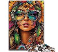 Puzzle 1000 pièces pour Adolescents, Lunettes de Soleil, Femme, Puzzle pour Adolescents, Jeu de Quiz, décoration Murale, Cadeaux d'anniversaire et de Noël Uniques (38x26cm)