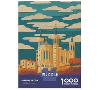 Puzzle 1000 Pièces pour Adolescents Lyon Cityscape Paper Cutout Style Puzzles pour Adultes : Améliorent La Mémoire - Difficile Et Stimulant - Cadeaux De Noël Et d'anniversaire 70x50cm/1000pcs