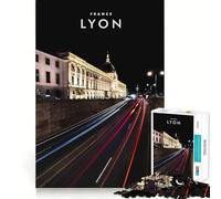 Puzzle 1000 pièces pour Adolescents Lyon France Fine Cut Art Logic Jeu Amusant Cozy Time Play Décoration Murale de Noël (38x26cm)