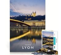 Puzzle 1000 pièces pour Adolescents Lyon France Jeu de logique Amusant et Silencieux Décoration de Noël (50x75cm)