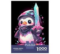 Puzzle 1000 Pièces pour Adolescents Magical Penguin Swordsman Puzzle Adulte - Jeu De Construction - Difficile - Cadeau Unique pour Anniversaire Et Noël 52x38cm/1000pcs