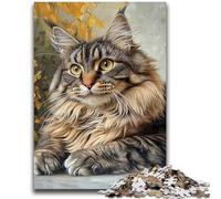 Puzzle 1000 pièces pour Adolescents Maine Coon, Jeu éducatif Familial, idéal comme Cadeau pour Toute la Famille 14 Ans et Plus, 50x75cm