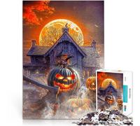 Puzzle 1000 pièces pour Adolescents Maison Mystère d'halloween Entraînez Votre Cerveau et Vos Mains Décoration Parfaite 75x50cm