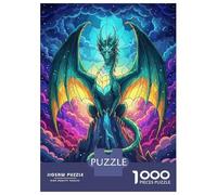 Puzzle 1000 Pièces pour Adolescents Majestic Dragon on Mountain Peak Puzzles pour Adultes, Jouet, Décoration Murale, Art Mural, Idéal comme Cadeau pour Toute La Famille 38x26cm/1000pcs