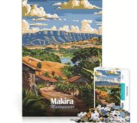 Puzzle 1000 pièces pour Adolescents Makira Madagascar Poster de Voyage Jeu Impossible Difficile et Stimulant Cadeau d'anniversaire ou de Noël Unique 38x52cm