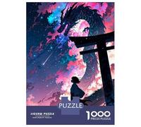 Puzzle 1000 Pièces pour Adolescents Manga Torii Gate Dragon Puzzles pour Adultes, Jeu De Réflexion, Assemblage De Motifs, Cadeaux d'anniversaire Et Cadeaux Uniques 70x50cm/1000pcs