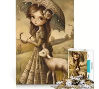 Puzzle 1000 pièces pour Adolescents Marie et Le Petit Agneau Jouet à Monter soi-même améliore la mémoire avec des pièces de Formes aléatoires Parfaitement emboîtables 38x26cm