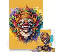 Puzzle 1000 pièces pour Adolescents,Masque Barong balinais,Assemblage sans Couture,Jeu de réflexion Artistique,Cadeau pour se détendre,Jouer,Noël,Loisirs créatifs (38x26cm)