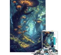 Puzzle 1000 pièces pour Adolescents Matinée dans la forêt de Champignons Activités Amusantes à la Maison Cadeau d'anniversaire Jeu Impossible pour Les 14 Ans et Plus Jeu de Puzzle Offert (50x75cm)