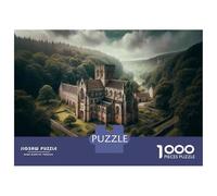 Puzzle 1000 Pièces pour Adolescents Medieval Castle in The Woods Puzzles pour Adultes, Jouet, Décoration Murale, Art Mural, Idéal comme Cadeau pour Toute La Famille 38x26cm/1000pcs