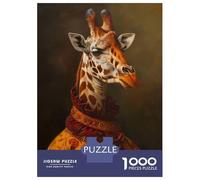 Puzzle 1000 Pièces pour Adolescents Medieval Giraffe Portrait Puzzle Amusant Et Humoristique pour Adolescents, Idéal comme Cadeau d'anniversaire, De Noël Ou Autre 70x50cm/1000pcs