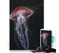 Puzzle 1000 pièces pour Adolescents Méduse céleste Découpe Nette Activité Manuelle Exercice Mental Amusant Détente Jeu Activité d'anniversaire (38x52cm)