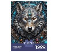 Puzzle 1000 Pièces pour Adolescents Mega Steampunk Wolf Puzzles pour Adultes, Jeu De Réflexion, Assemblage De Motifs, Cadeaux d'anniversaire Et Cadeaux Uniques 38x26cm/1000pcs