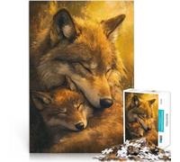 Puzzle 1000 pièces pour Adolescents Mère louve et Son Petit Jouet éducatif intellectuel décompressant Jeu de défi Unique 52x38cm