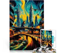 Puzzle 1000 pièces pour Adolescents Métropole futuriste Défi Difficile pour soulager Le Stress Super Cadeau 52x38cm