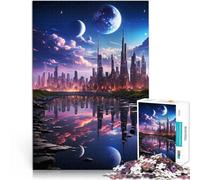 Puzzle 1000 pièces pour Adolescents Métropole futuriste Séjour Anti-Stress pour Tuer Le Temps Œuvre d'art 52x38cm