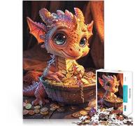 Puzzle 1000 pièces pour Adolescents Mignon bébé Dragon Jouets de Jeu pour Cadeau Familial Cadeaux d'anniversaire 38x26cm