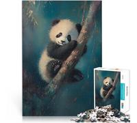 Puzzle 1000 pièces pour Adolescents Mignon Petit Panda Jouets de Divertissement Familial Jeu éducatif pour Anniversaire, Noël 38x26cm