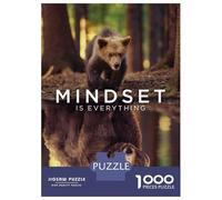 Puzzle 1000 Pièces pour Adolescents Mindset is Everything Bear Puzzles pour Adultes - Jeux Amusants Et Anti-Stress - Cadeaux Uniques pour Anniversaire Et Noël 70x50cm/1000pcs
