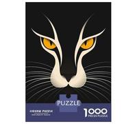 Puzzle 1000 Pièces Pour Adolescents Minimalist Cat Vector Portrait with Golden Eyes Puzzles Pour Adultes, Jeu De Réflexion, Assemblage De Motifs, Cadeaux D'anniversaire Et Cadeaux Uniques 70x50cm/1000