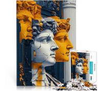 Puzzle 1000 pièces pour Adolescents Modernisme Urbain Fusion sculpturale Jeux de détente Convient pour la décoration de Bureau 52x38cm