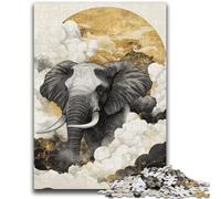 Puzzle 1000 pièces pour Adolescents Moment Dramatique Éléphant pour Les 14 Ans et Plus Défi éducatif Activités Amusantes à la Maison, Cadeaux d'anniversaire, Cadeaux de Voyage 26x38cm