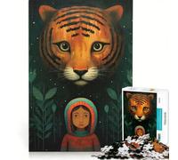 Puzzle 1000 pièces pour Adolescents Mon ami Le Tigre Jeu Impossible Difficile et Stimulant Cadeau d'anniversaire ou de Noël Unique 50x75cm