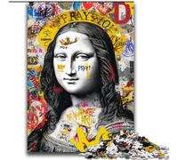 Puzzle 1000 pièces pour Adolescents Mona Lisa est drôle, Aide Le Cerveau à exercer des Jouets addictifs pour cultiver la Patience Décoration Murale 38x52cm