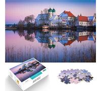 Puzzle 1000 pièces pour Adolescents Monastère dans Le Miroir Compétition de Vitesse Manuelle Idées Cadeaux 52x38cm
