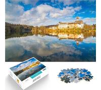 Puzzle 1000 pièces pour Adolescents Monastère dans Le Miroir Réduction du Stress intéressante Œuvre d'art 38x52cm