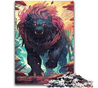 Puzzle 1000 pièces pour Adolescents, Monstre Lion Noir, Jeu Stimulant, idéal comme Cadeau pour Toute la Famille, 50x75cm