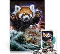 Puzzle 1000 pièces pour Adolescents Monstre Panda Rouge Kraken Jeux éducatifs Décoration d'intérieur Décoration Parfaite 52x38cm