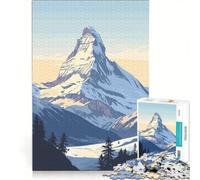 Puzzle 1000 pièces pour Adolescents Mont Cervin Jeu Impossible Difficile et Stimulant Cadeau d'anniversaire ou de Noël Unique 50x75cm